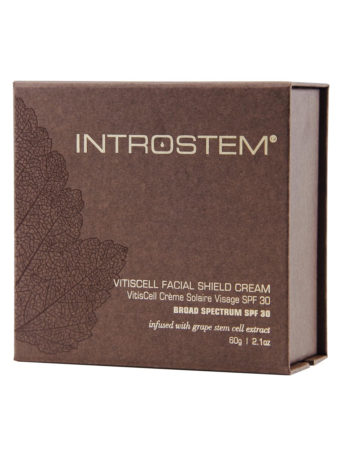 Introstem VitisCell Facial Shield Cream SPF 30 texture close-up suggests a silky, light finish.