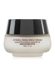 Introstem VitisCell Facial Shield Cream SPF 30 jar provides radiant hydration with daily sun protection.