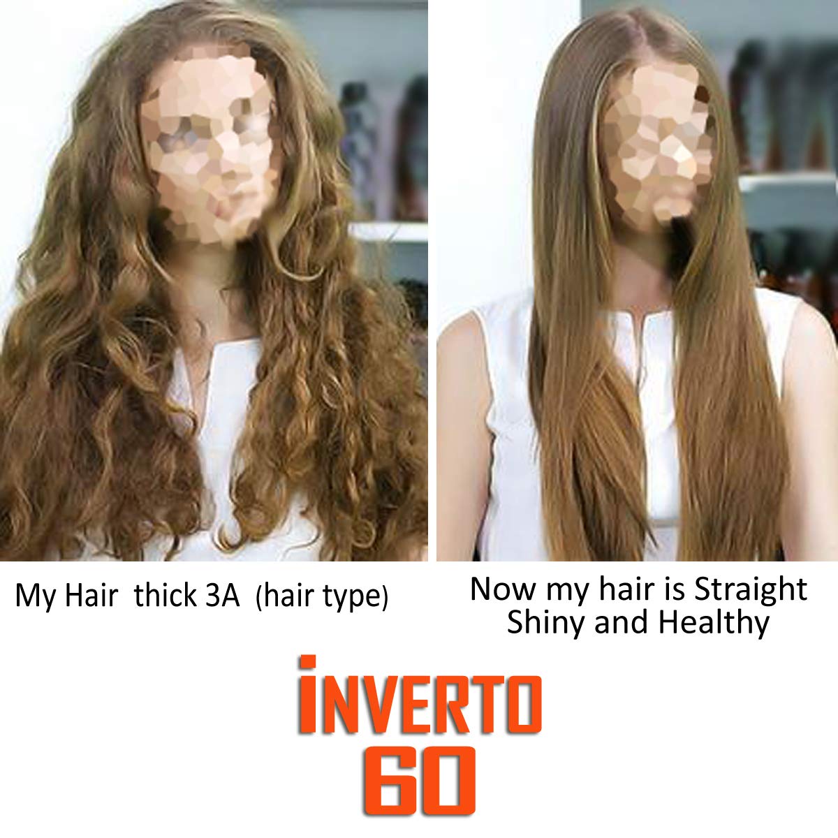 INVERTO 60 application scene showing smoothing of hair during treatment