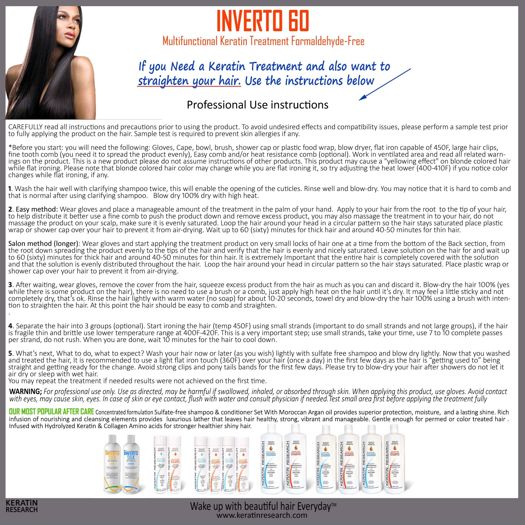 INVERTO 60 kit included with shampoo and conditioner for maintenance at home