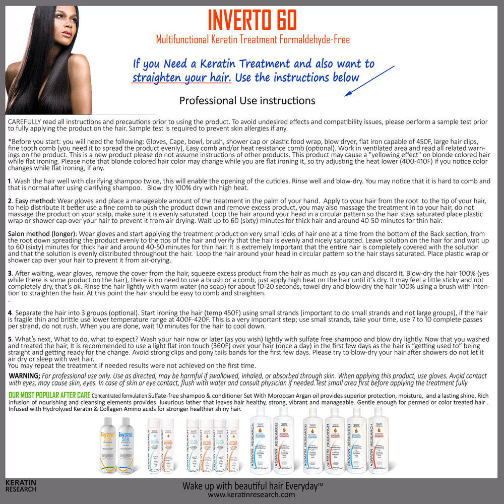 INVERTO 60 kit included with shampoo and conditioner for maintenance at home