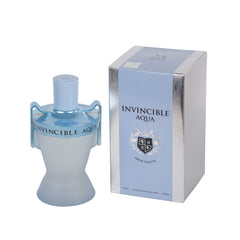 Invincible Aqua bottle close-up by Mirage Brands, ideal for daily wear and confident presence.