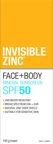 Invisible Zinc sunscreen texture swirl showing a non-greasy finish