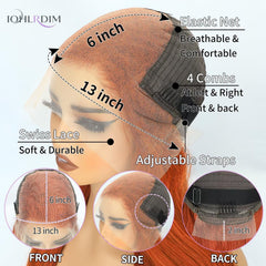 IOHLRDIM Glueless cap construction with adjustable straps for secure fit.