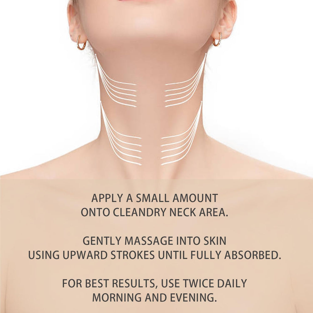 IOIOTCO Neck Firming Cream on décolleté area shows even tone.