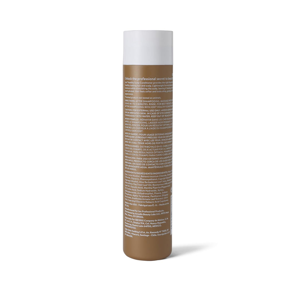 Ion Healthy Scalp Conditioner pack label highlights vegan, gluten-free formula.