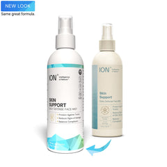 ION* Skin Support Face Mist ingredients label close up shows minerals for skin nourishment.