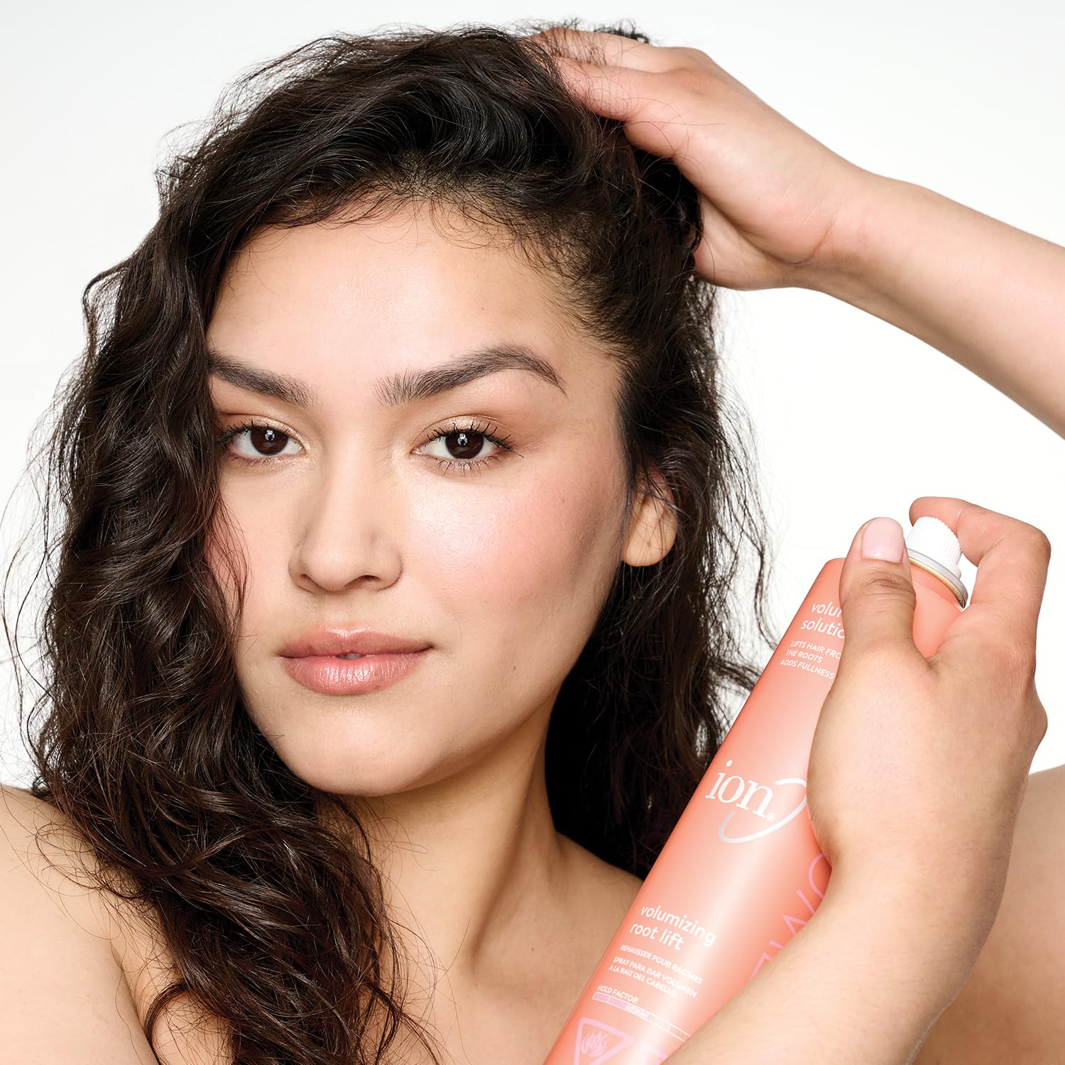 Ion Volumizing Root Lift after styling captures soft, volumized finish.