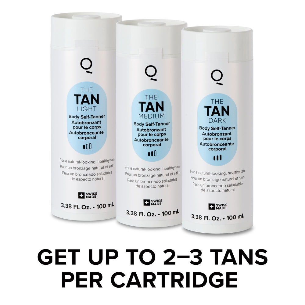 IONIQ Skincare TAN cartridge 100 ml capacity enables two to three sessions.