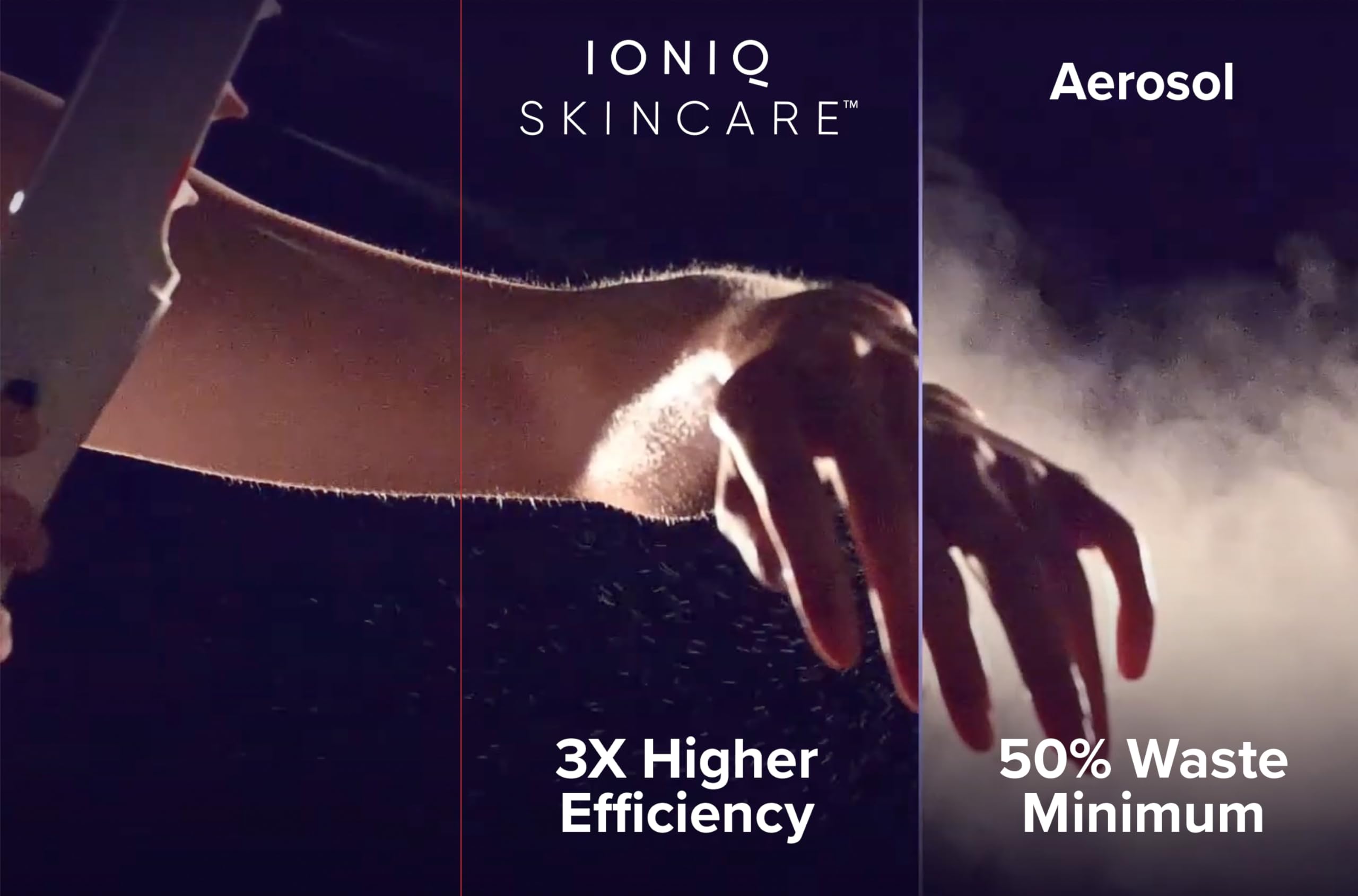IONIQ Skincare TAN cartridge close-up emphasizes dermatology-tested formulation.