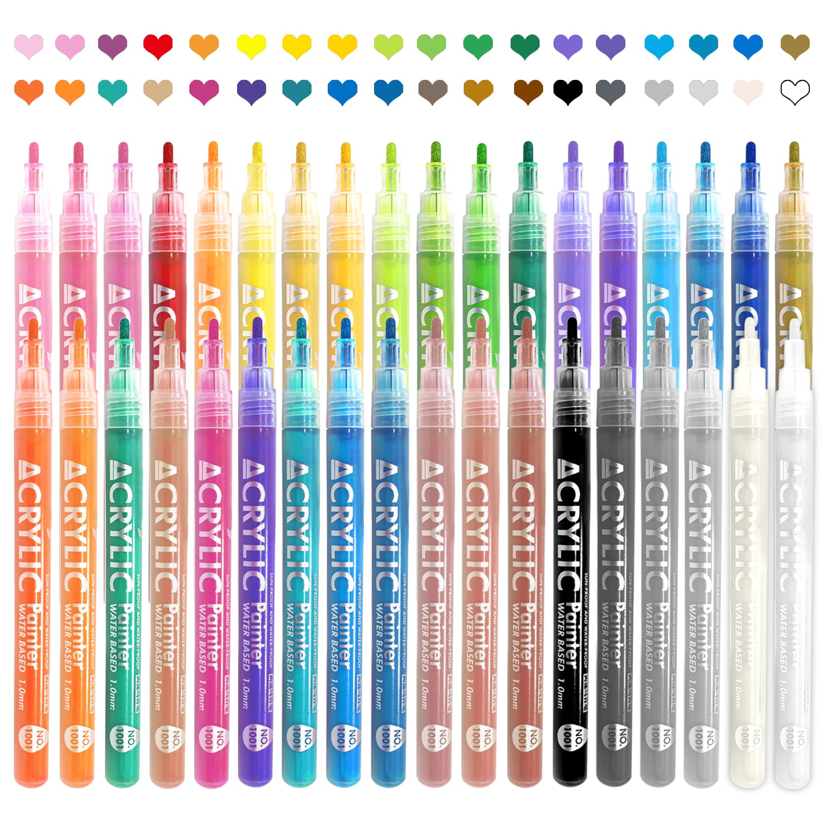 IONSGAKO 36-color nail art pens set for versatile DIY designs on nails.