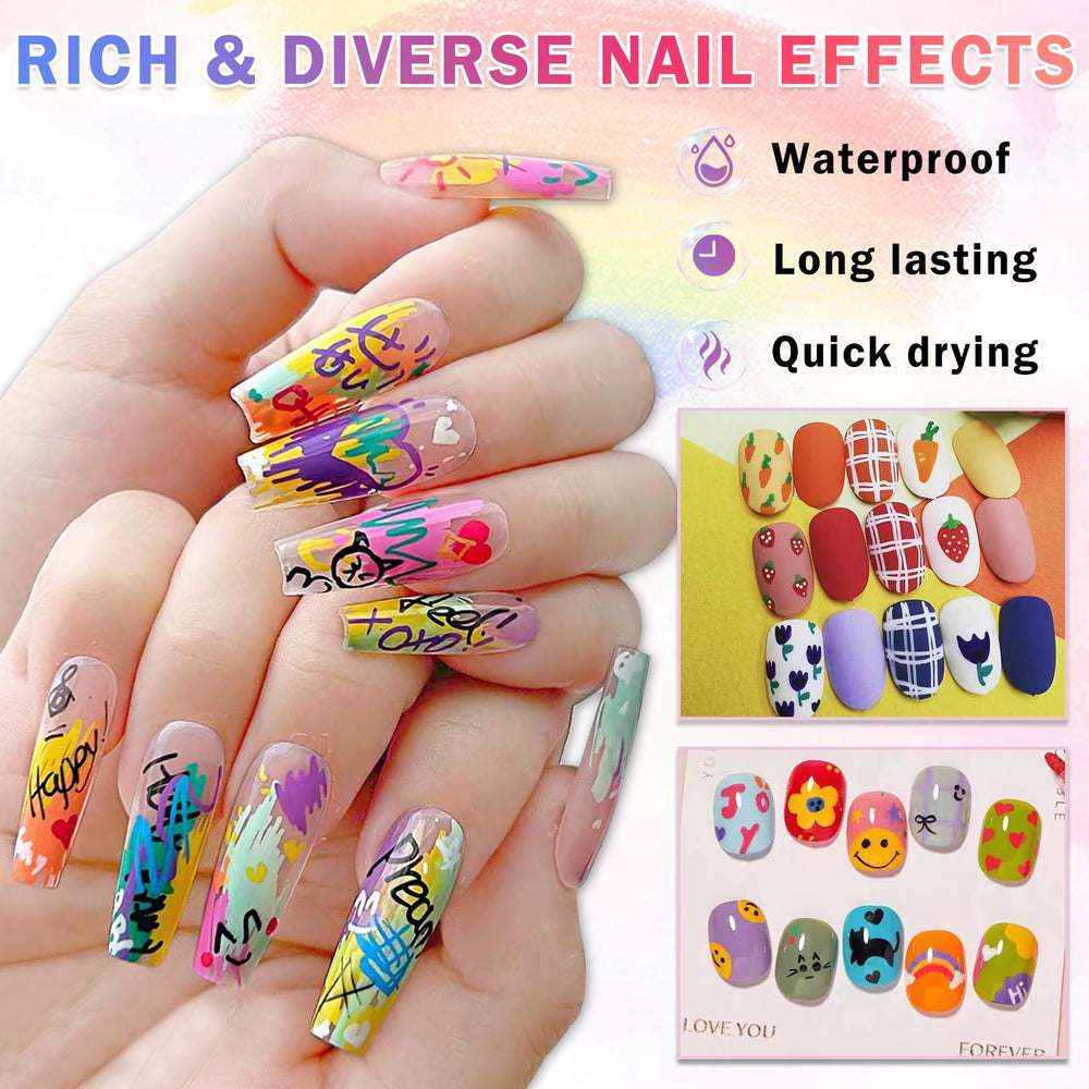 IONSGAKO nail art pens kit enabling smooth painting and creative designs.