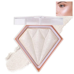 IONSGAKO White Highlighter Palette close-up swatch reveals a pearlescent glow for radiant cheeks.