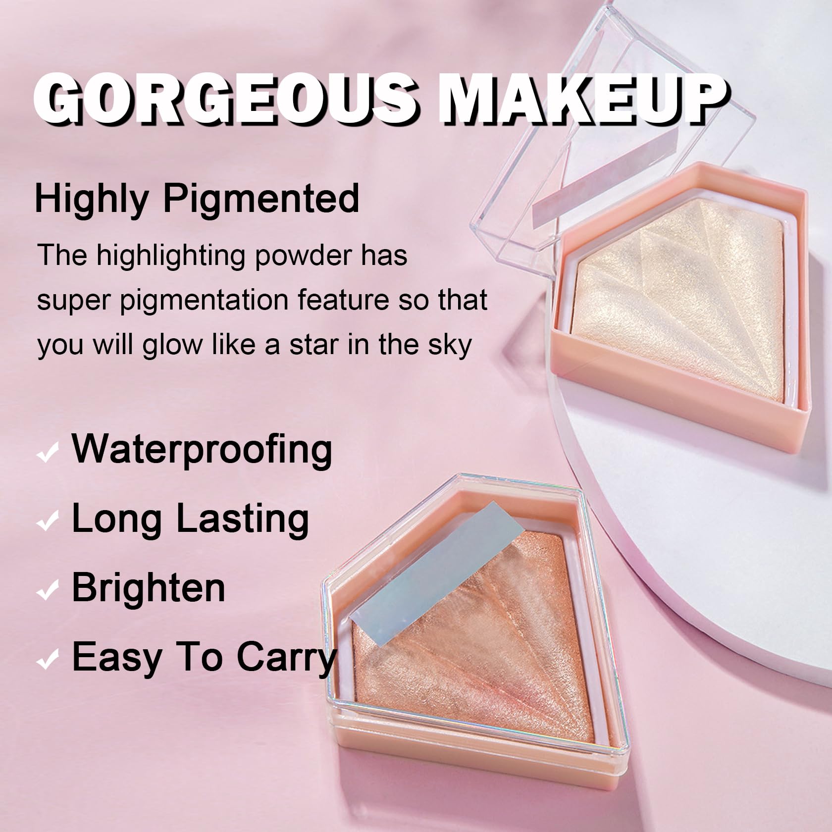 IONSGAKO highlighter provides a long-lasting, water-resistant finish for all-day wear.
