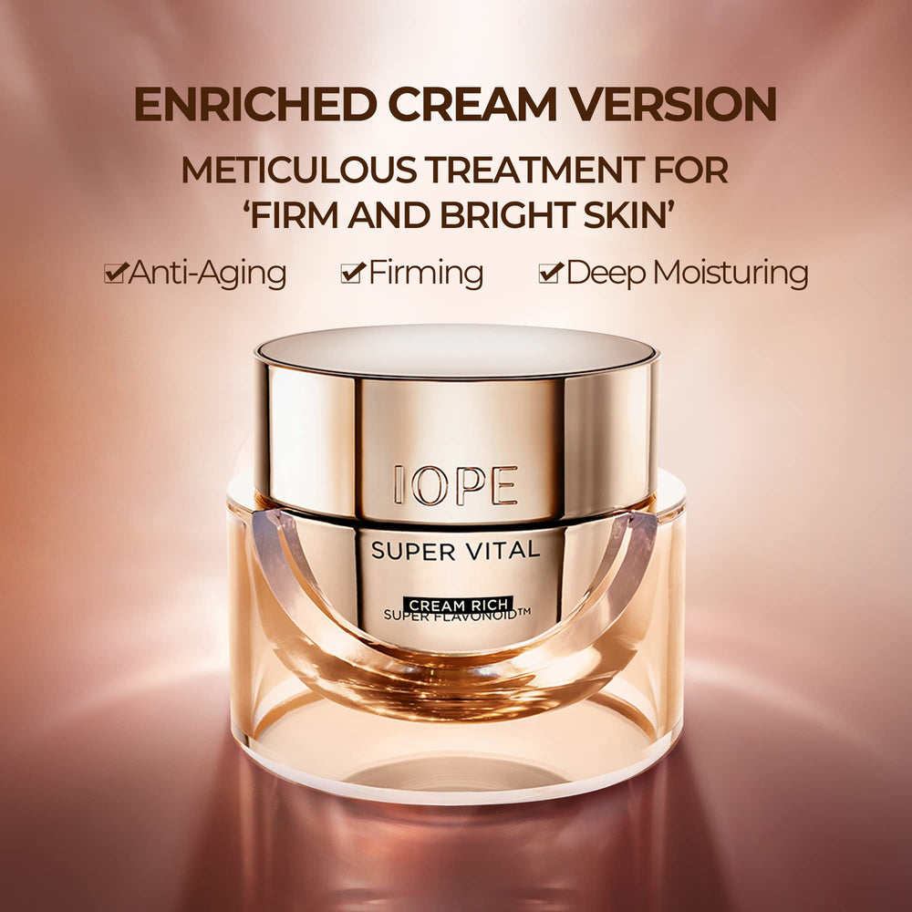 IOPE face cream rich texture applied on skin for a smooth, non-sticky finish