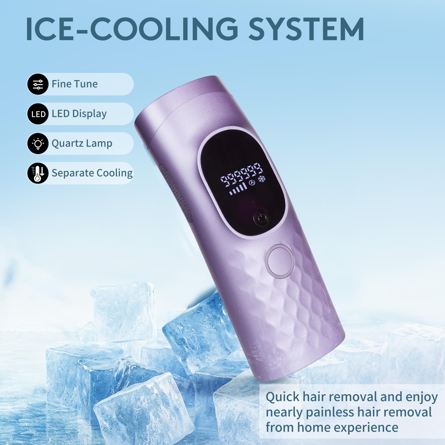 Iouniya ice cooling feature during treatment for comfort