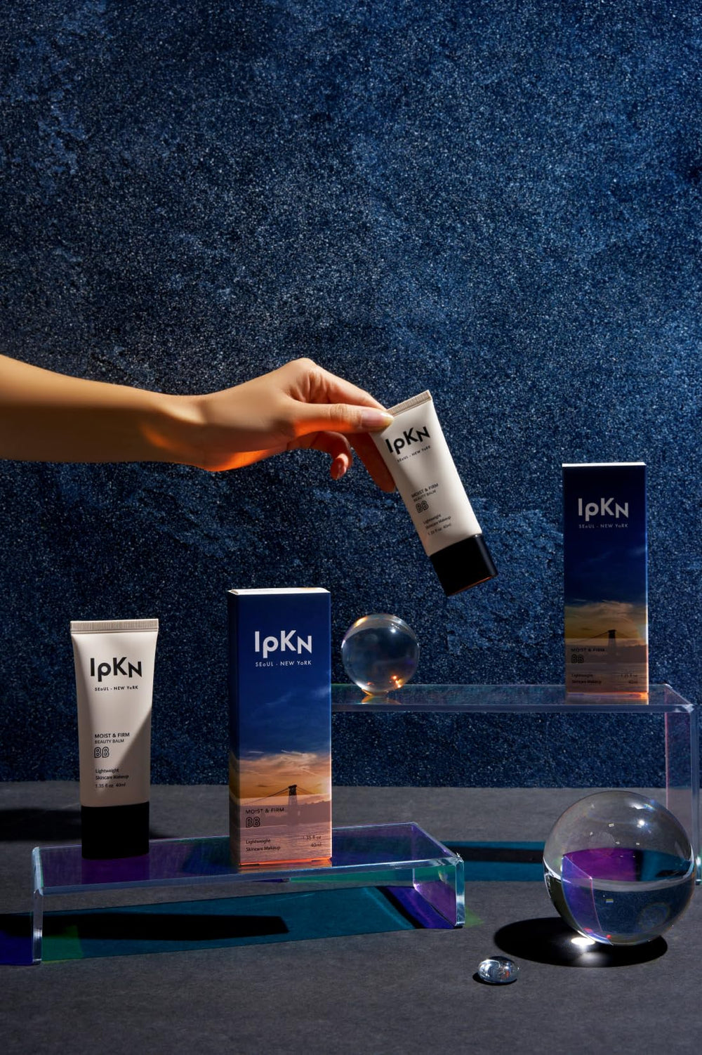 IPKN daily-use routine image hints at versatile skincare-to-makeup transition.