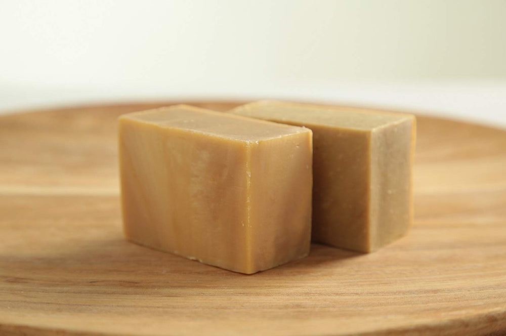 IPPINKA Rice Bran Soap being lathered to reveal creamy foam and mild cleansing.