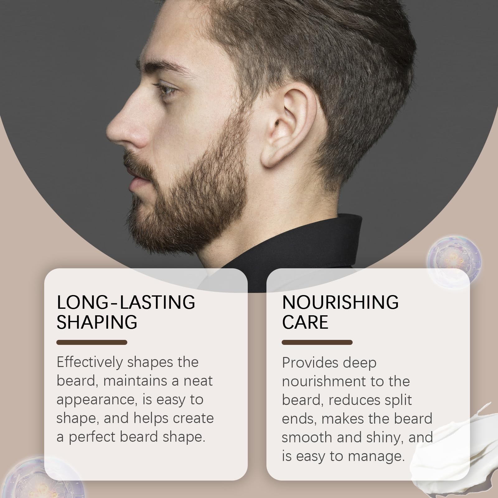 ipxkwll daily beard care routine with morning and evening use reminder.