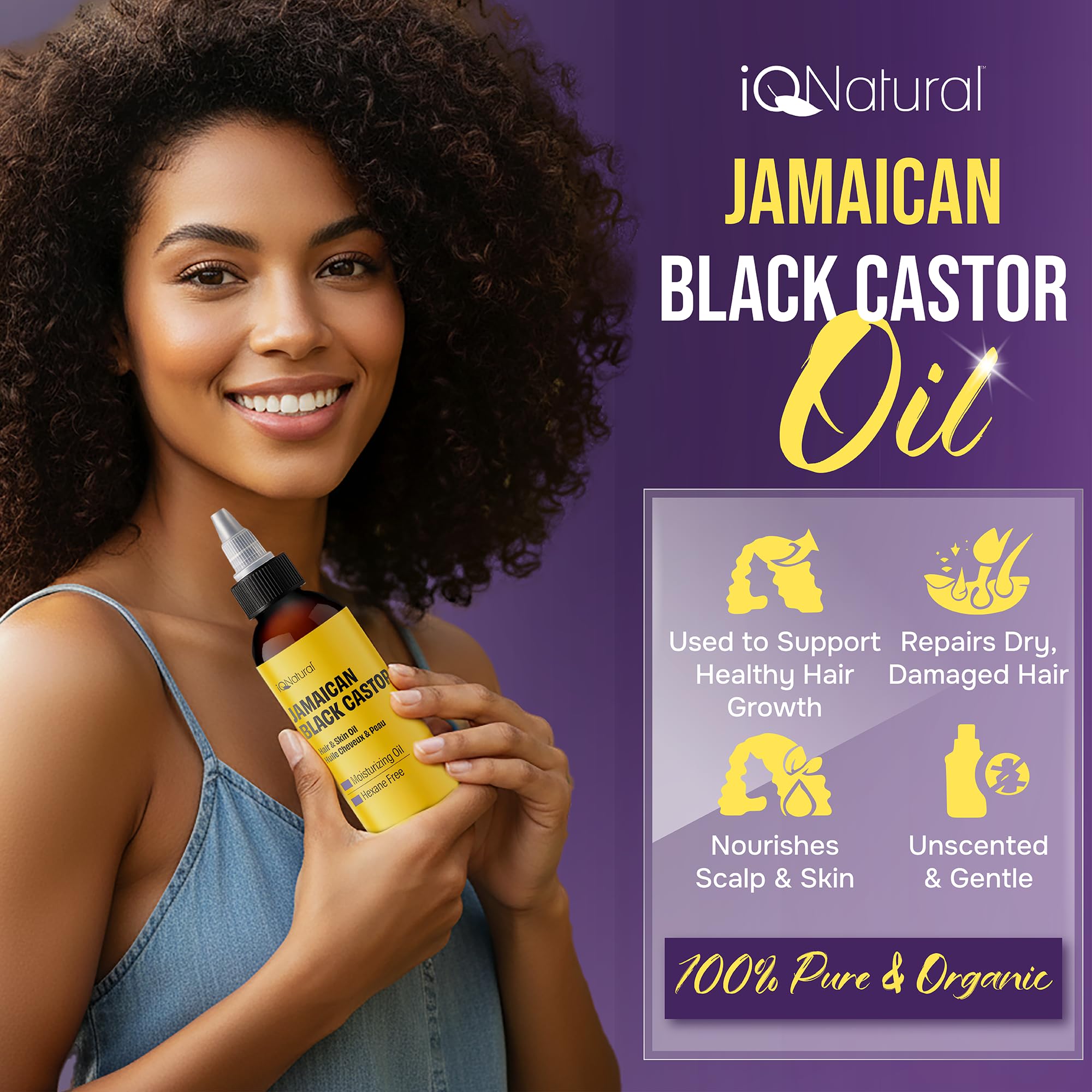 IQNATURAL 2-pack packaging shown for hair and skin care routine