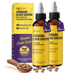 IQNATURAL Jamaican Black Castor Oil bottle front view for conditioning and scalp nourishment