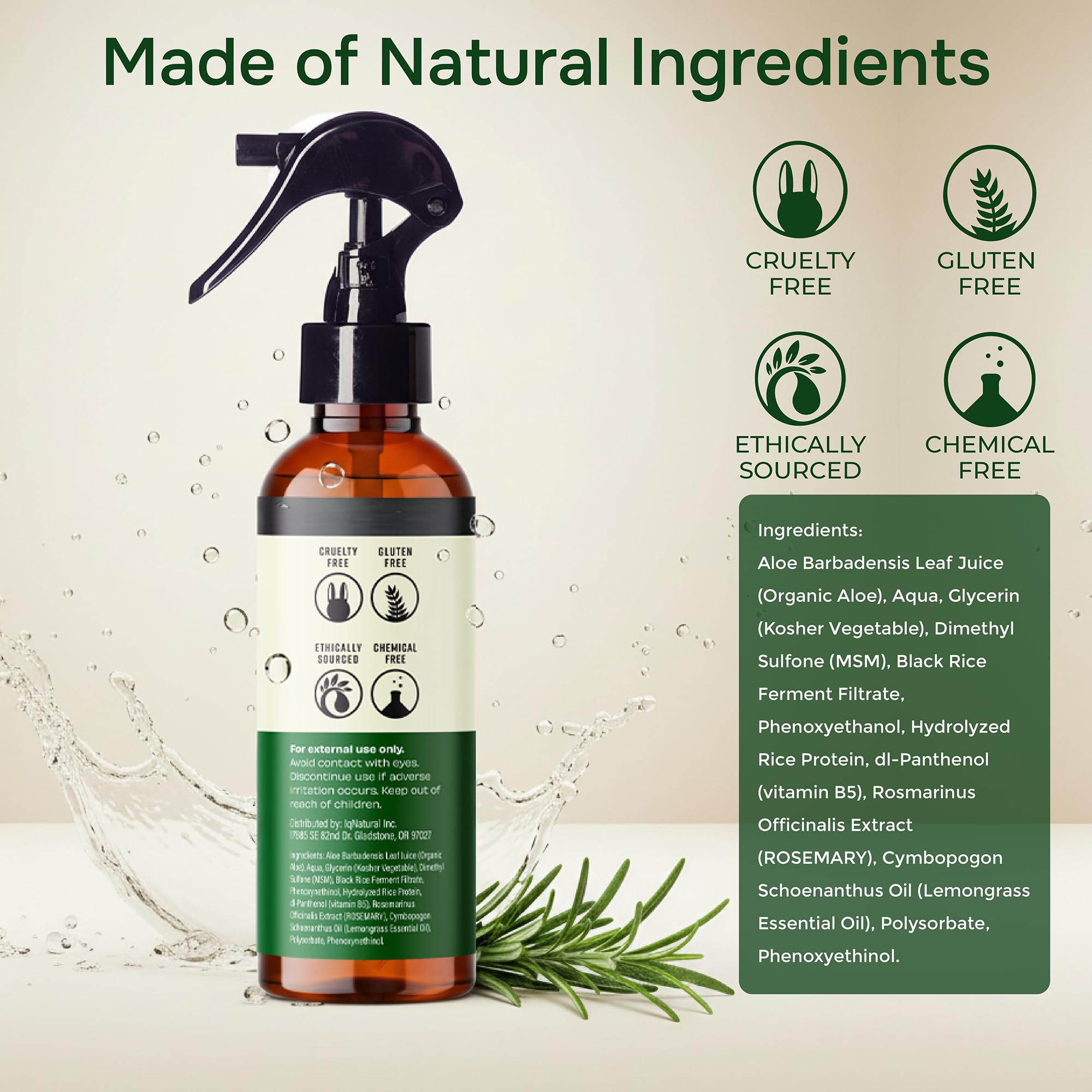 IQNATURAL USA-made label signaling quality and organic sourcing