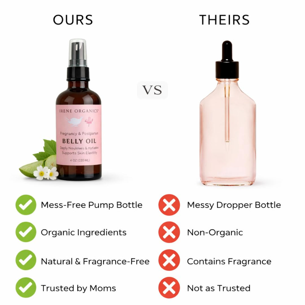 Irene Organics Belly Oil doubles as a baby massage option.