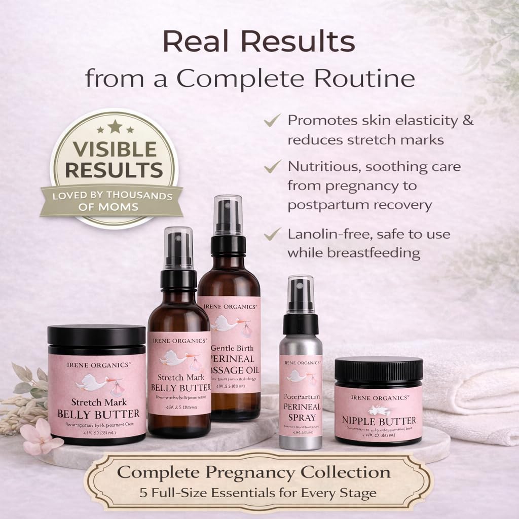 Irene Organics Belly Bundle Gift Box showcases pregnancy skincare essentials.