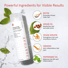 iRestore Biotin conditioner with argan oil delivering moisturized silky strands