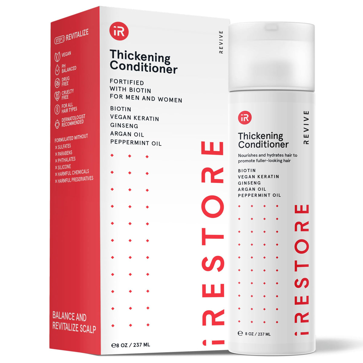 iRestore Biotin Hair Conditioner bottle on damaged dry hair moisture boost