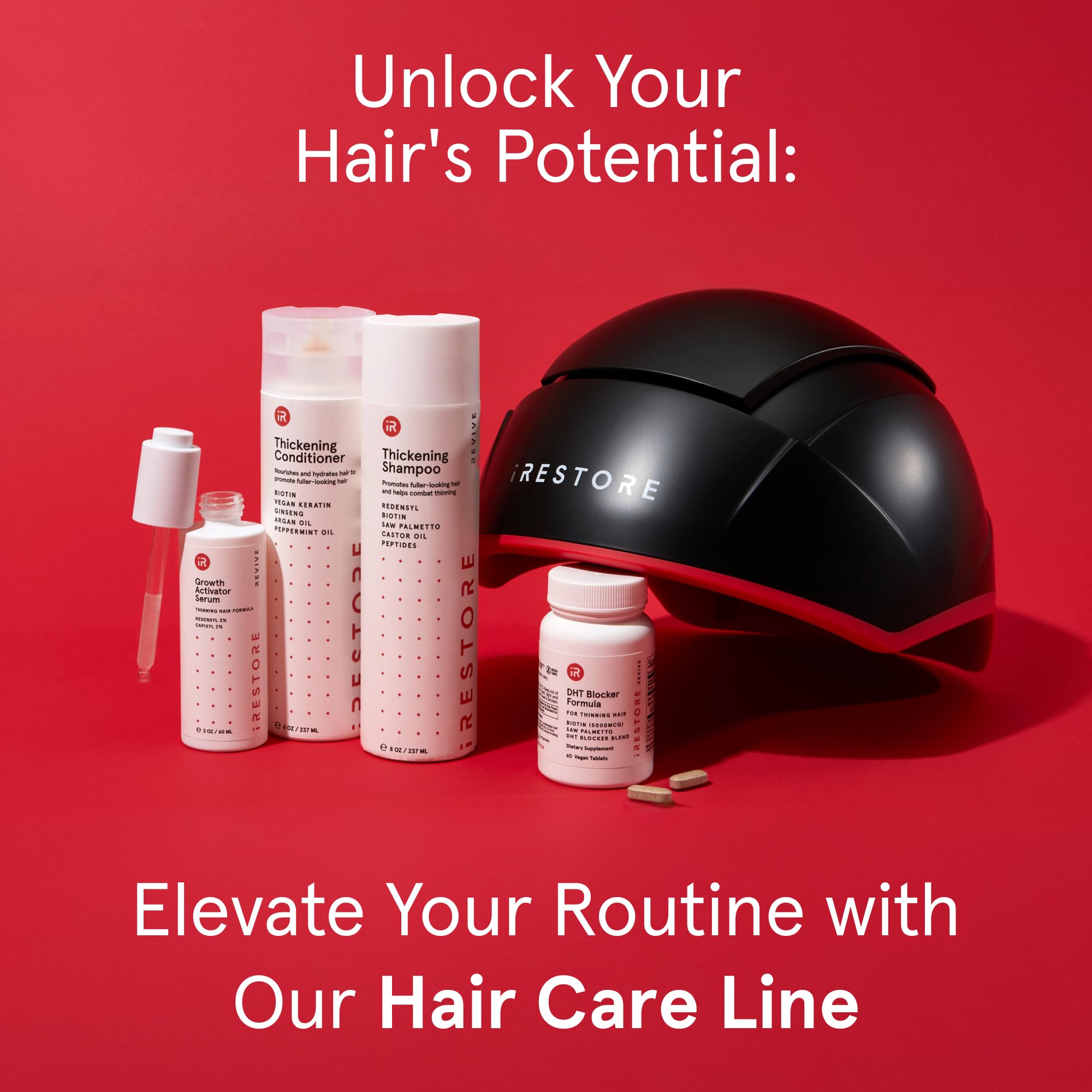 Combine with iRestore thickening shampoo for enhanced benefits.