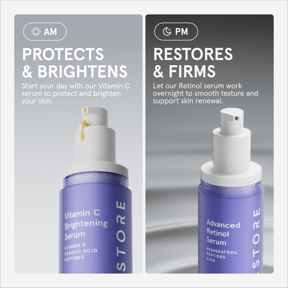 Application routine shot of applying iRestore serum morning and night