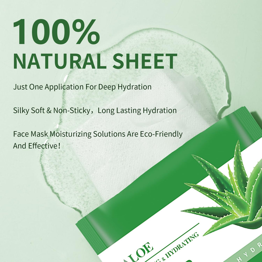 IREV Aloe Vera mask in use for a 15-minute refresher on skin.