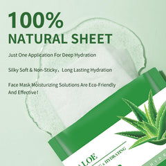 IREV Aloe Vera mask in use for a 15-minute refresher on skin.