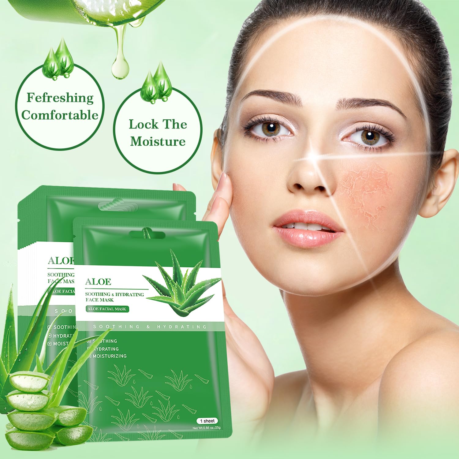 IREV Aloe Vera mask supports hydration for dry skin and balance.