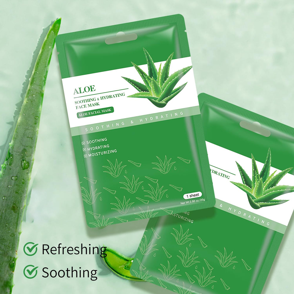 IREV Aloe Vera mask on the face with a calm, cooling sensation.