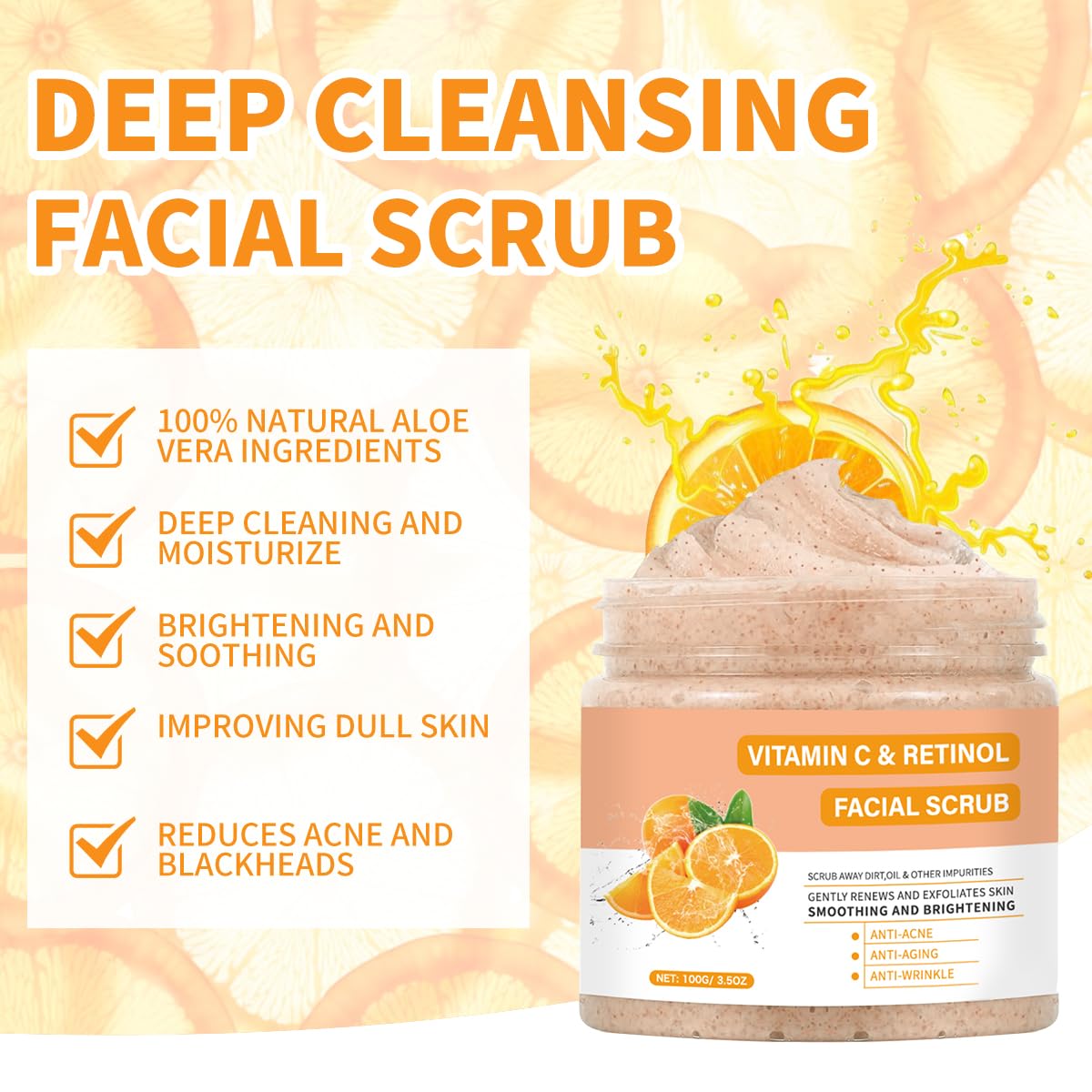 Circular massage motion demonstrated with damp skin using IREV scrub.