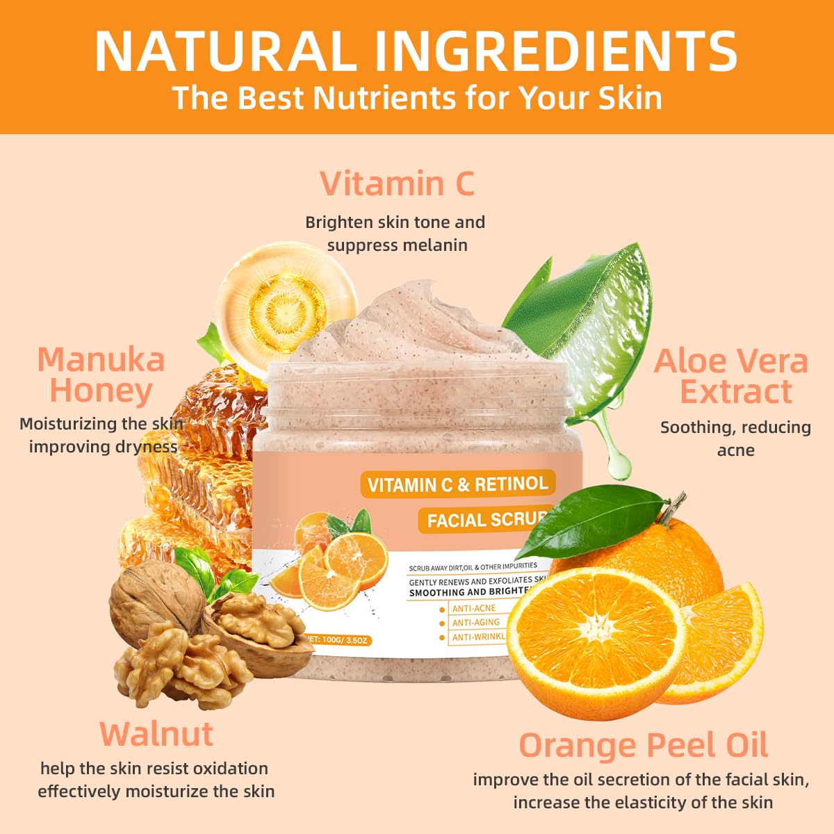 IREV packaging shows vitamin C label and ingredients.
