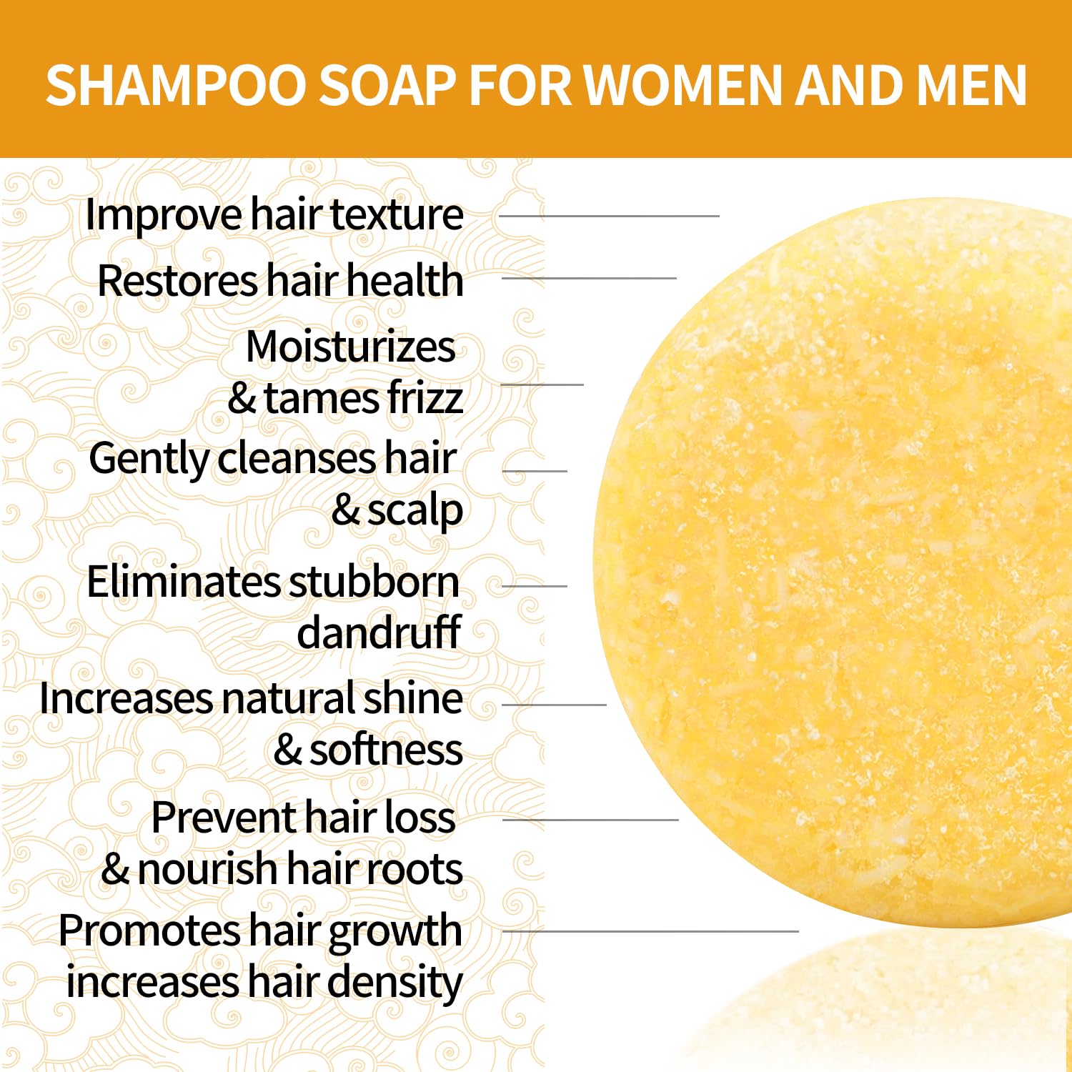 IREV Turmeric Soap Shampoo Bar close-up swirl highlighting natural ingredients