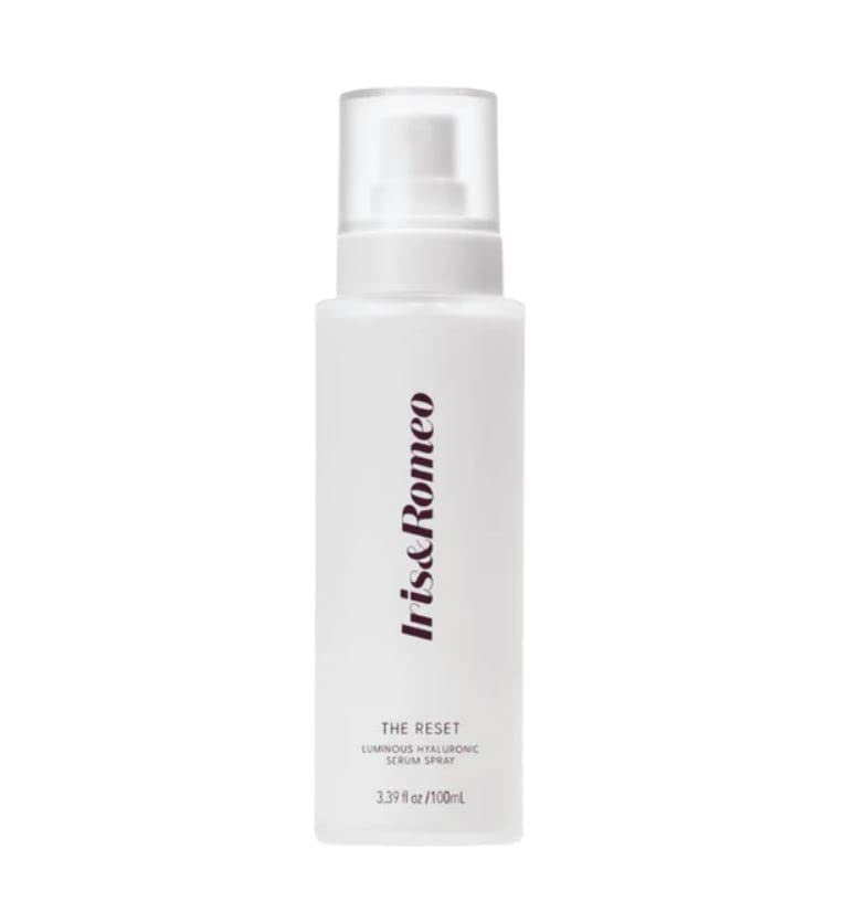 IRIS&amp;ROMEO The Reset bottle showcasing luminous hydration for radiant skin