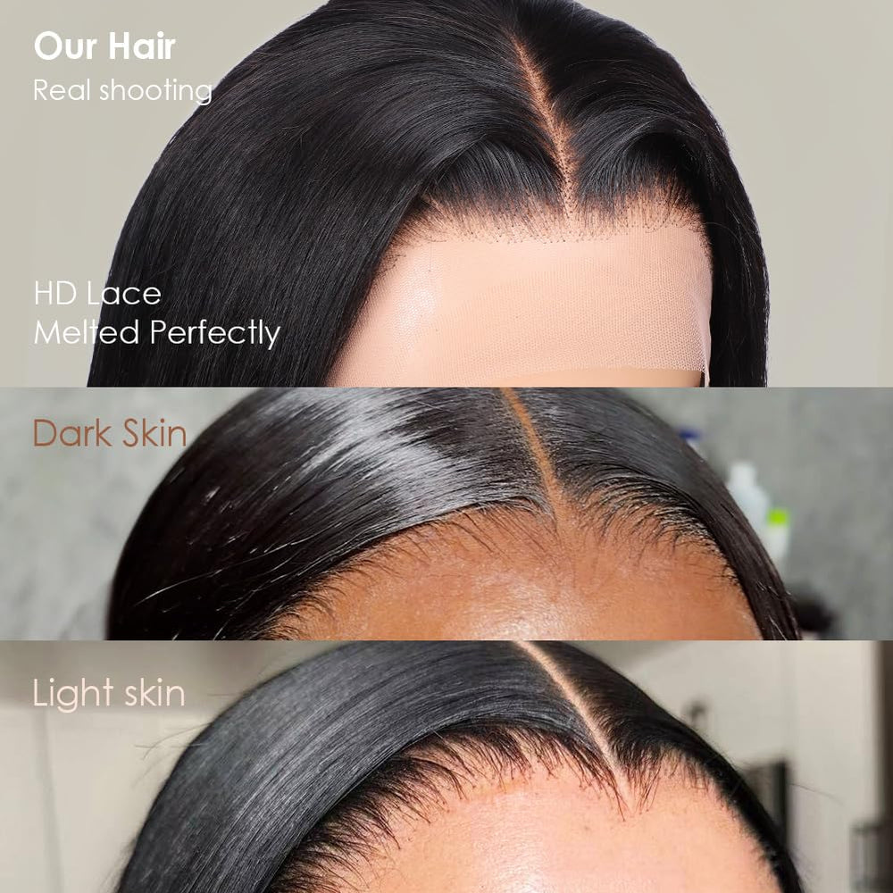 Iris Queen pre-plucked hairline with baby hair provides a realistic edge and natural part.