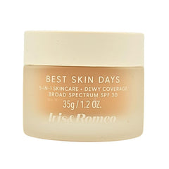 IRIS&ROMEO Best Skin Days SPF 30 bottle shows dewy coverage for olive undertones.