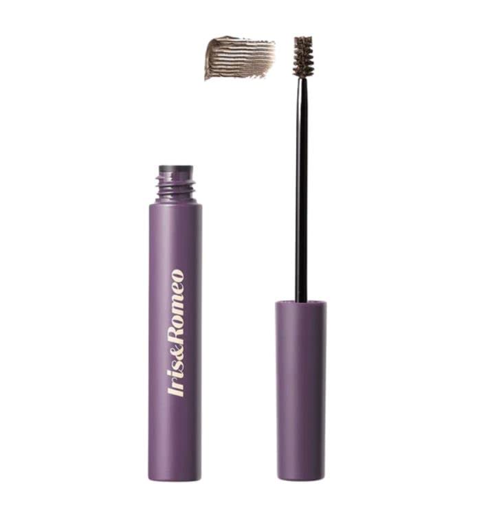 IRIS&ROMEO Brow Up Brow Balm application shows fuller, defined brows.
