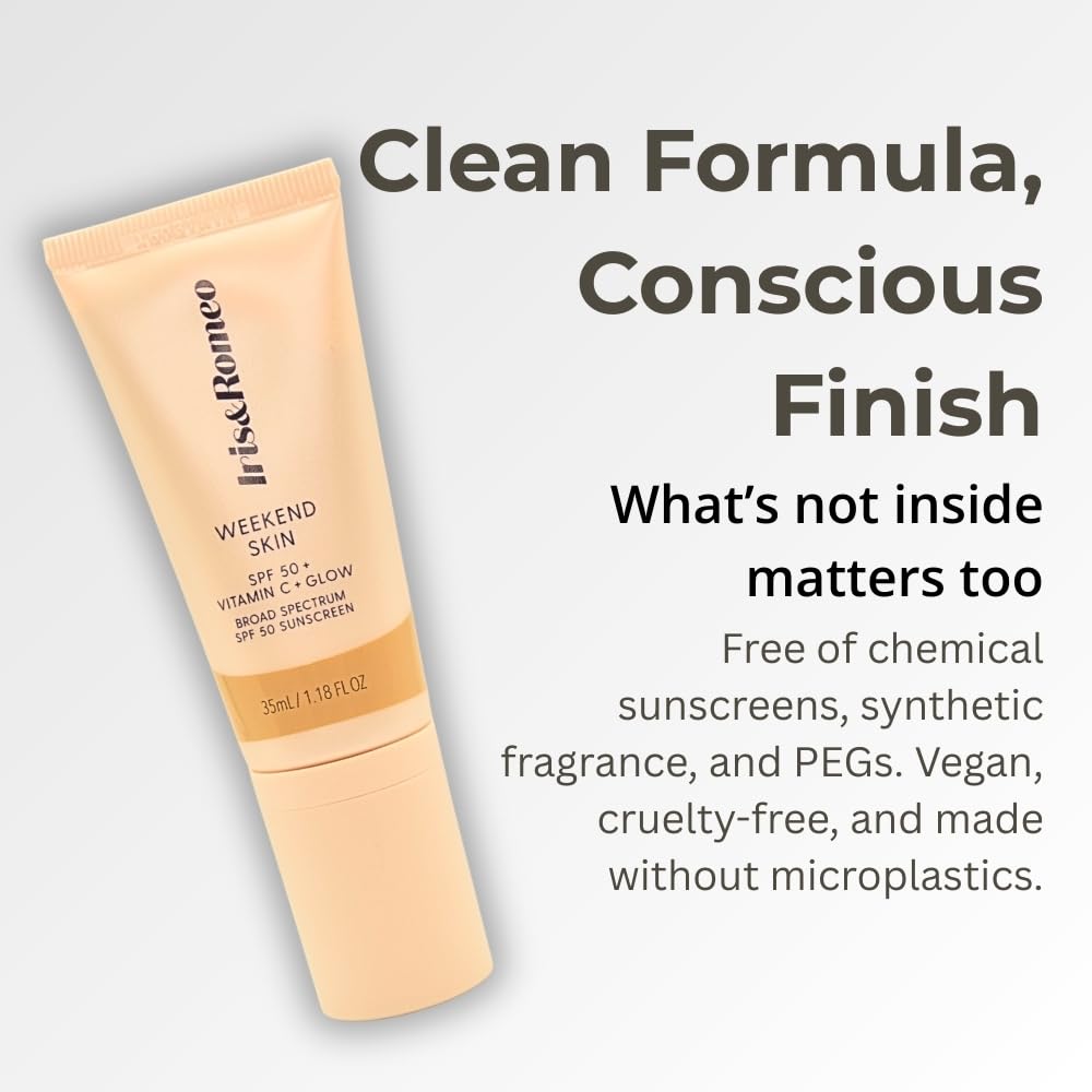 IRIS&ROMEO Weekend Skin helps even tone for bare-faced daily wear.