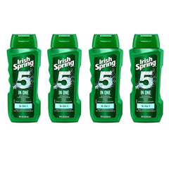 Irish Spring 5-in-1 bottle front for all-in-one grooming on the go.
