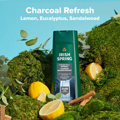 Irish Spring Charcoal Refresh lather close-up highlighting sudsy texture and cleansing feel.