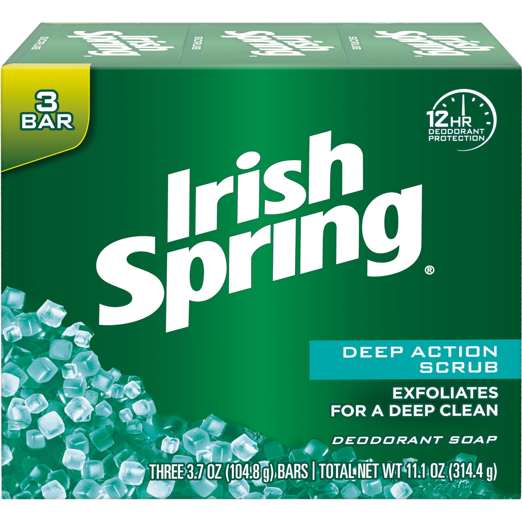 Irish Spring Clean Scrub Bar Soap with exfoliating texture for a refreshed cleanse.