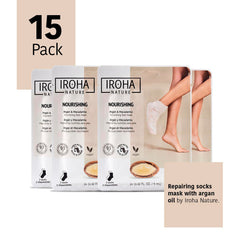 IROHA NATURE foot mask using double-layer technology for better absorption