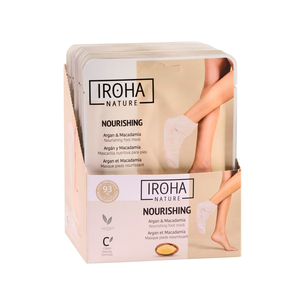 IROHA NATURE Nourishing Foot Mask Socks with argan oil for deep hydration