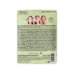 IROHA NATURE Aloe Vera mask applied on face for cooling moisture